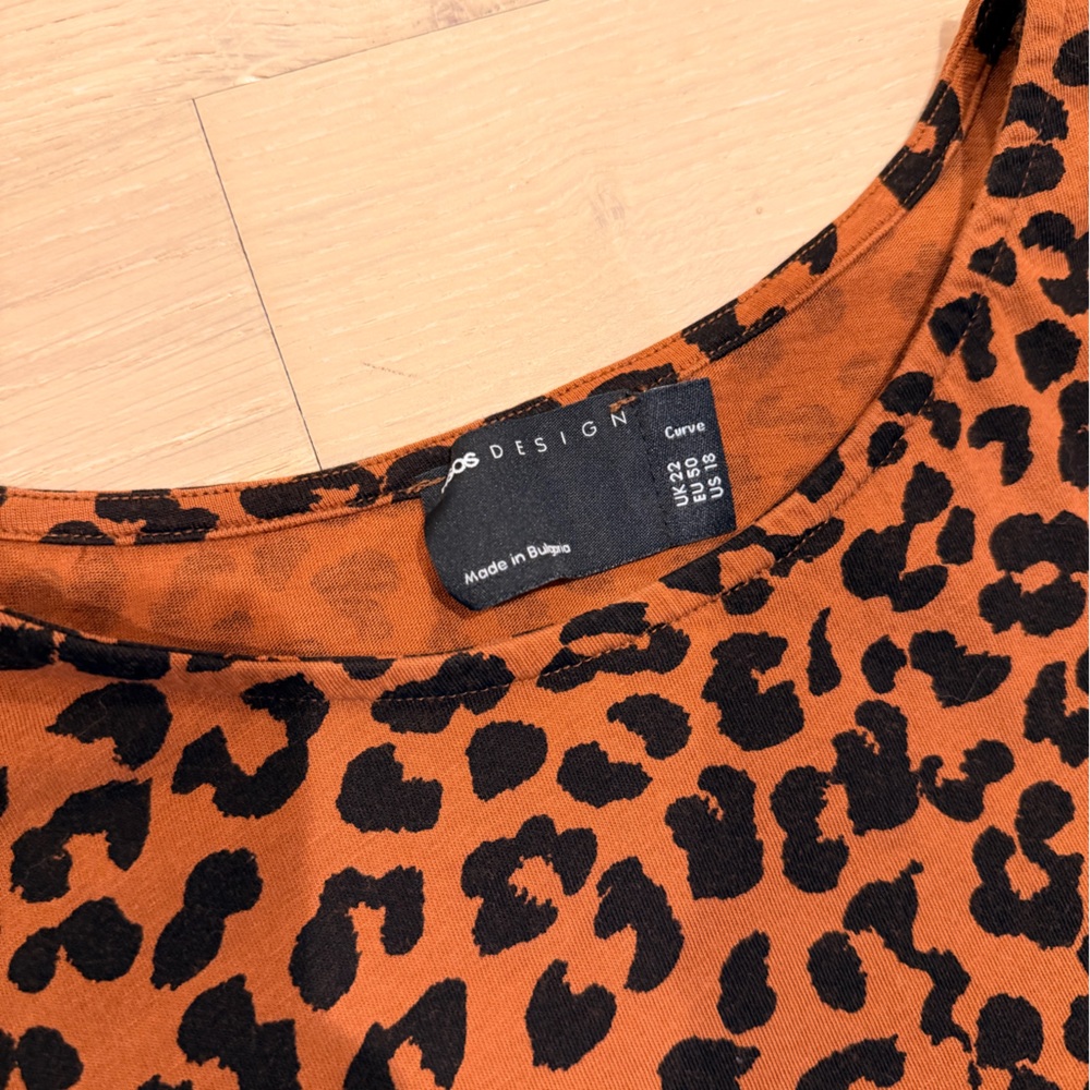 ASOS Curve Rust and Black Leopard Print Dress - Picture 4 of 5